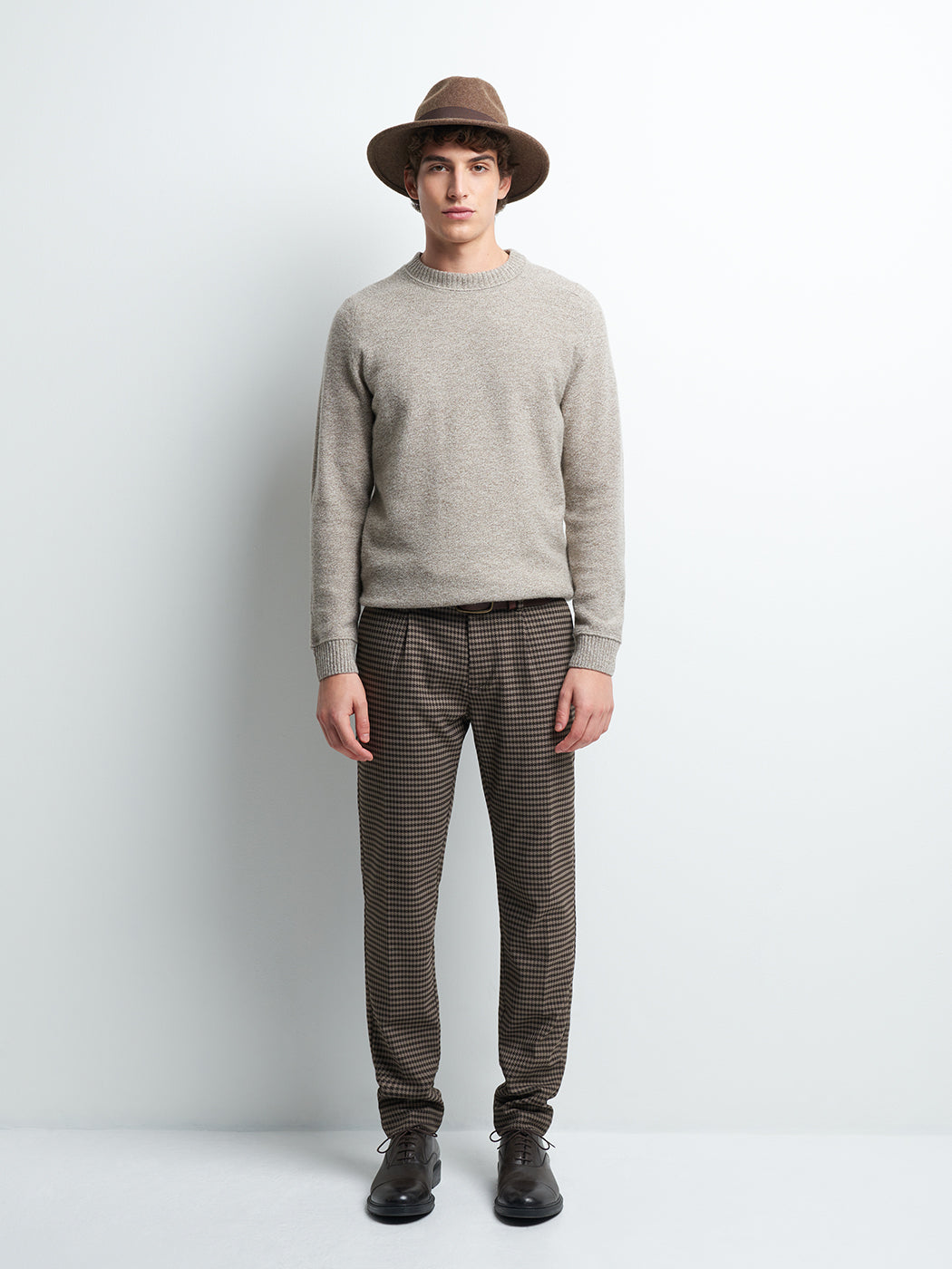 Pantalon en poly-viscose pied de poule - DEVRED 1902