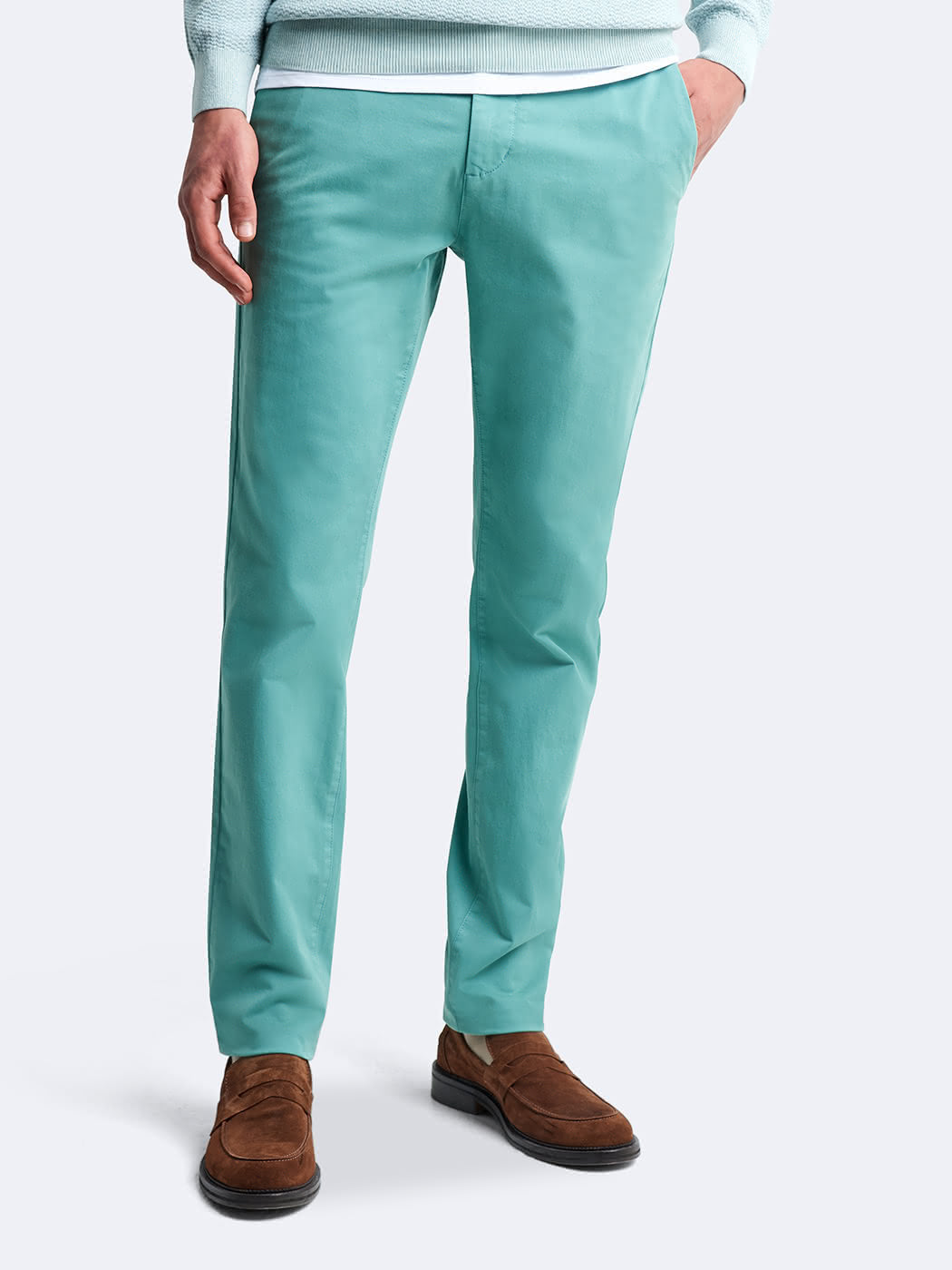 Chino slim en coton élasthane uni - DEVRED 1902