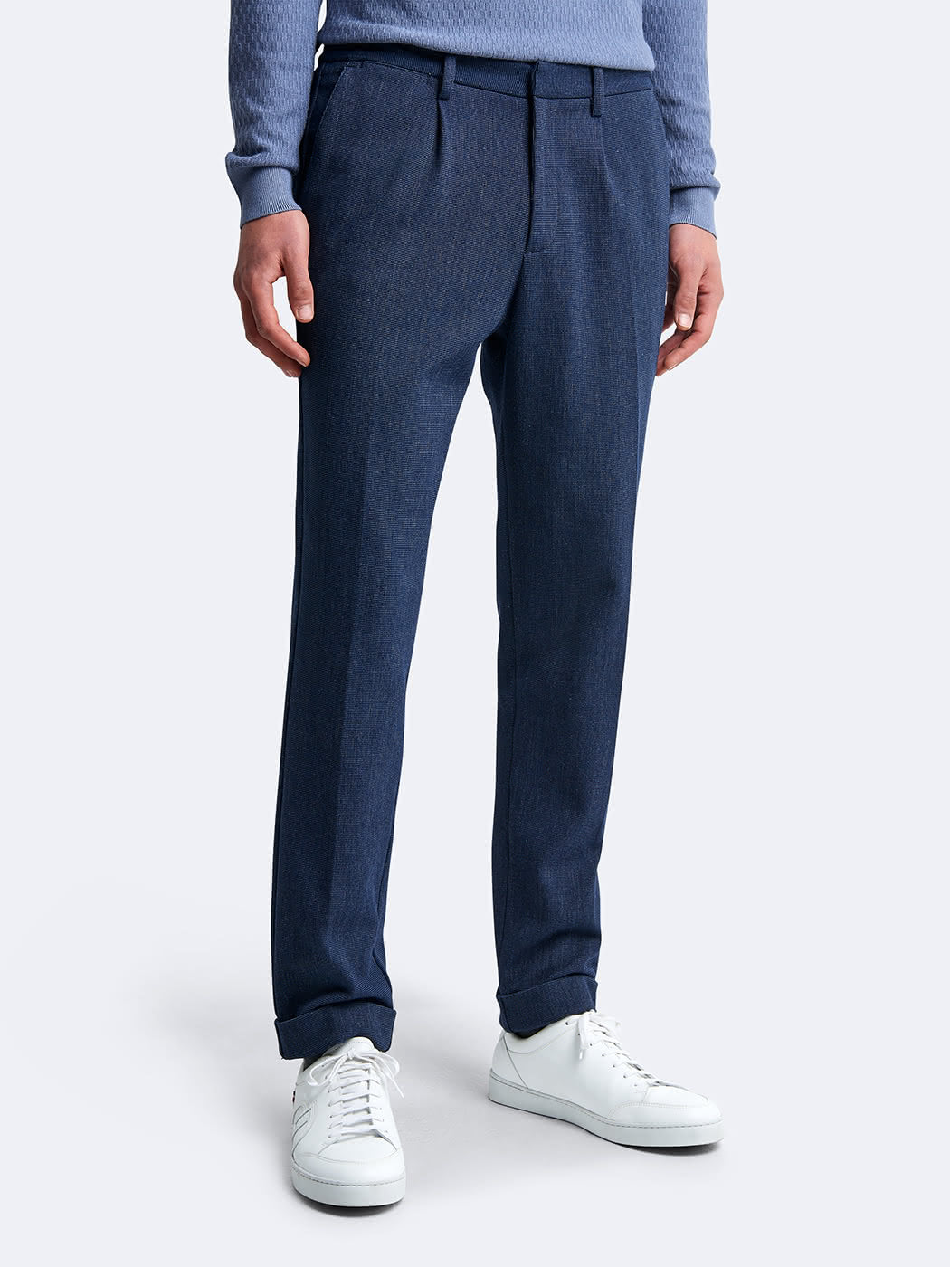 Chino en coton mélangé faux uni - DEVRED 1902