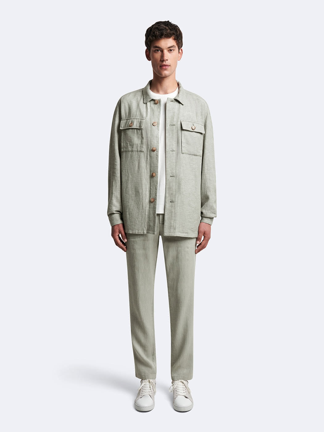 Chino en coton - lin  faux uni - DEVRED 1902