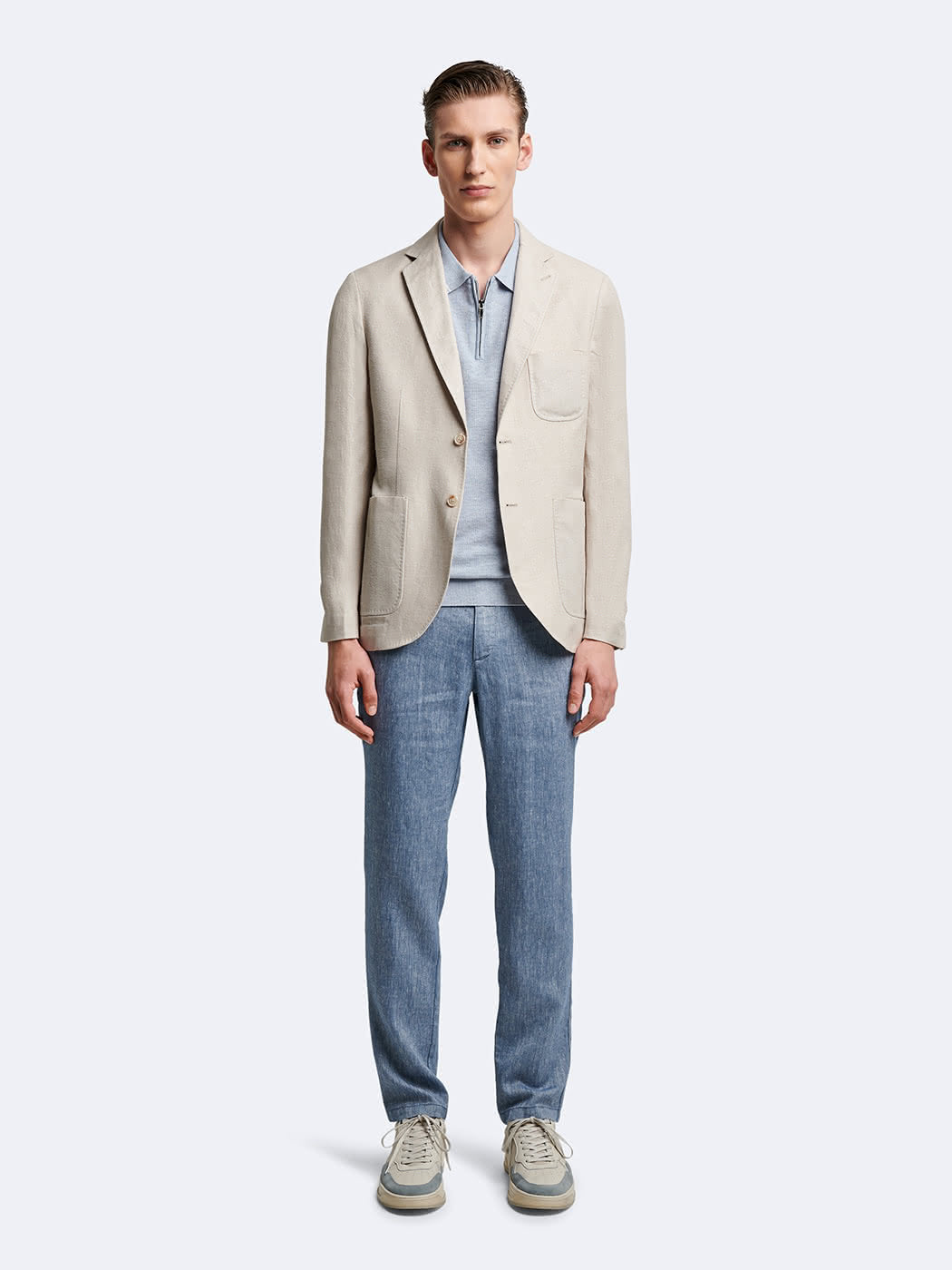 Chino en coton - lin  faux uni - DEVRED 1902