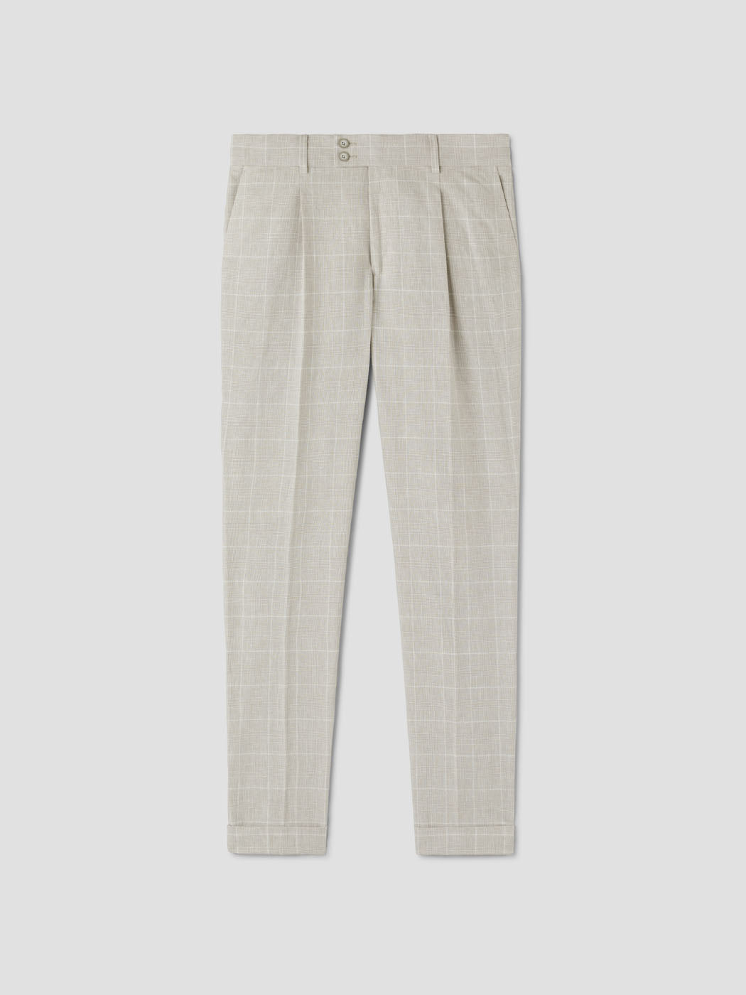 Chino à carreaux  en coton lin - DEVRED 1902