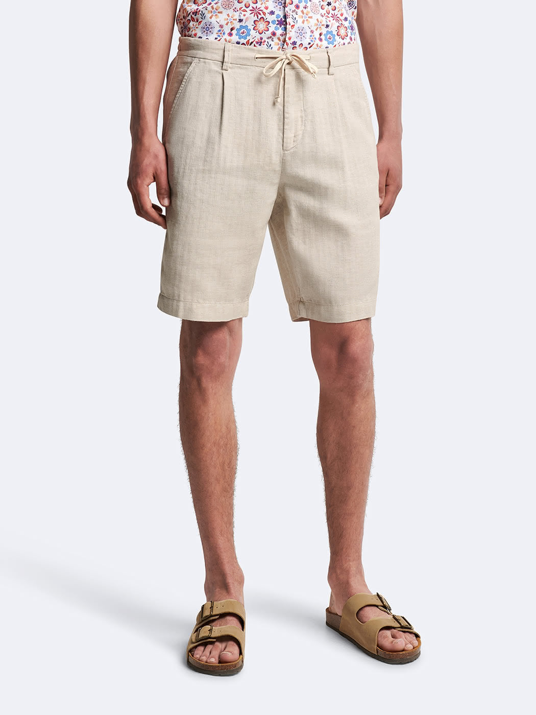 Bermuda en coton - lin  faux uni - DEVRED 1902