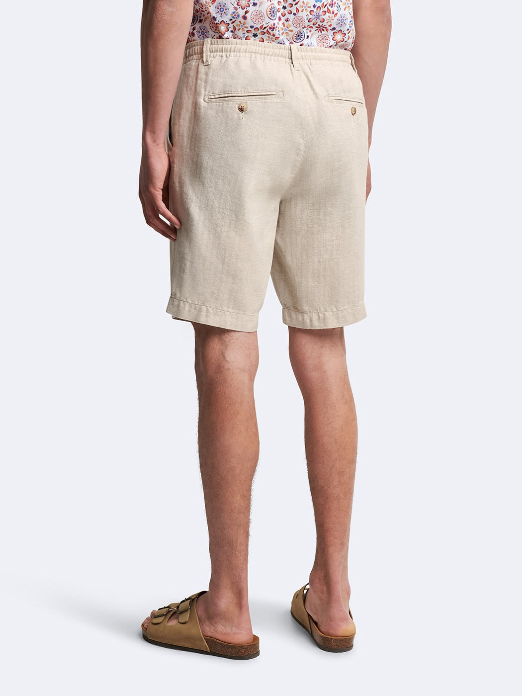 Bermuda en coton - lin  faux uni - DEVRED 1902
