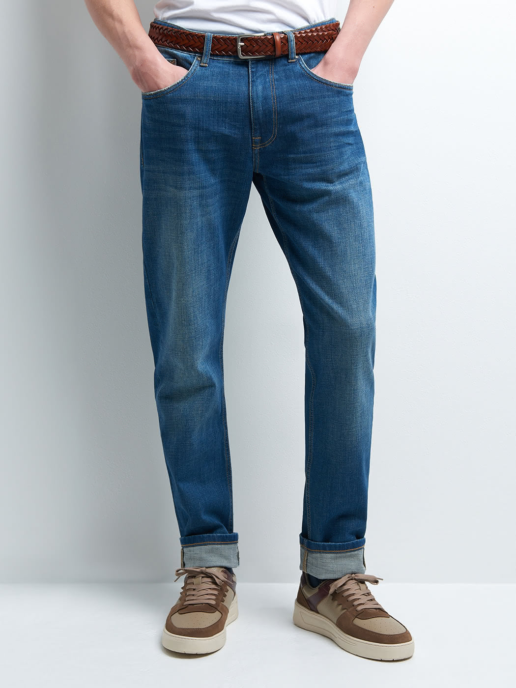 Jean denim regular en coton mélangé - DEVRED 1902