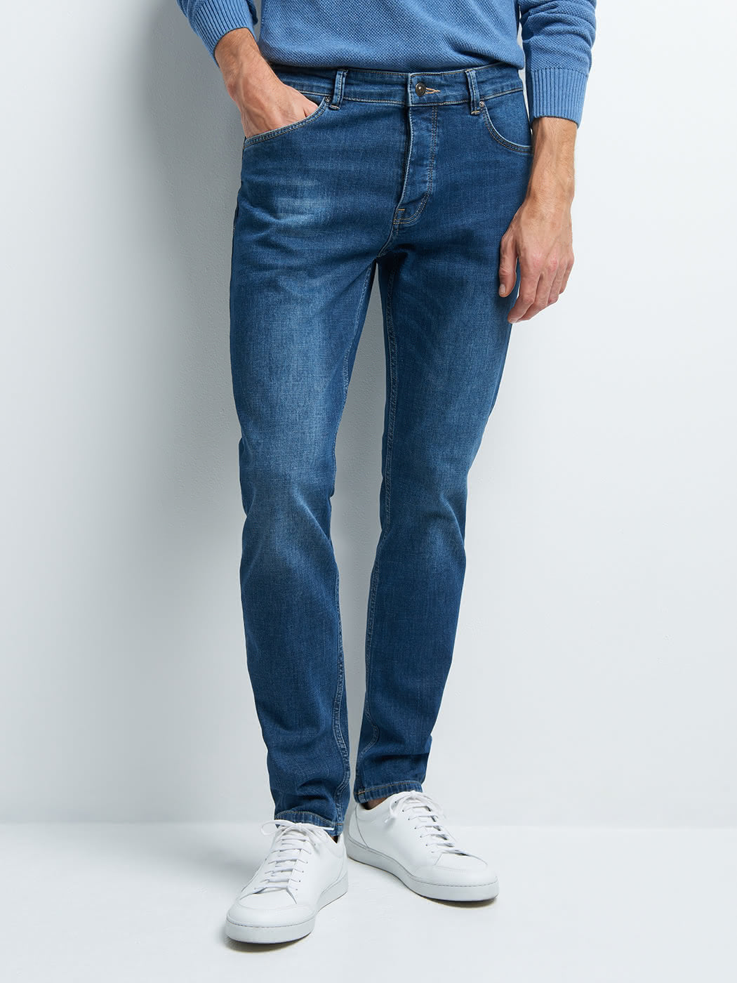 Jean denim slim en coton mélangé - DEVRED 1902