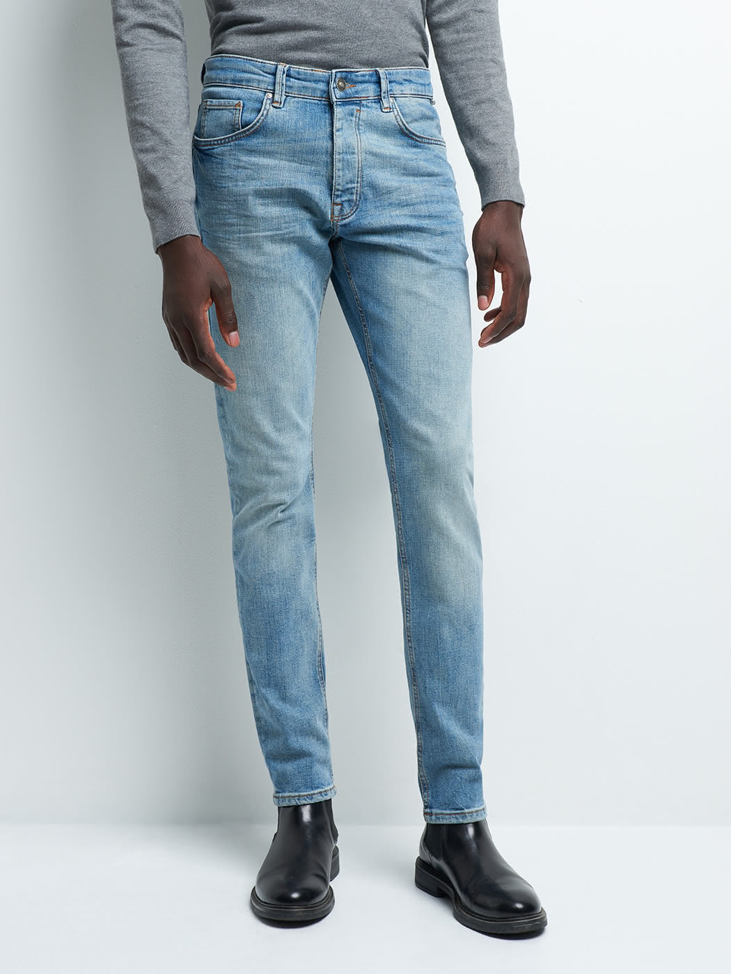 Jean denim slim en coton mélangé - DEVRED 1902