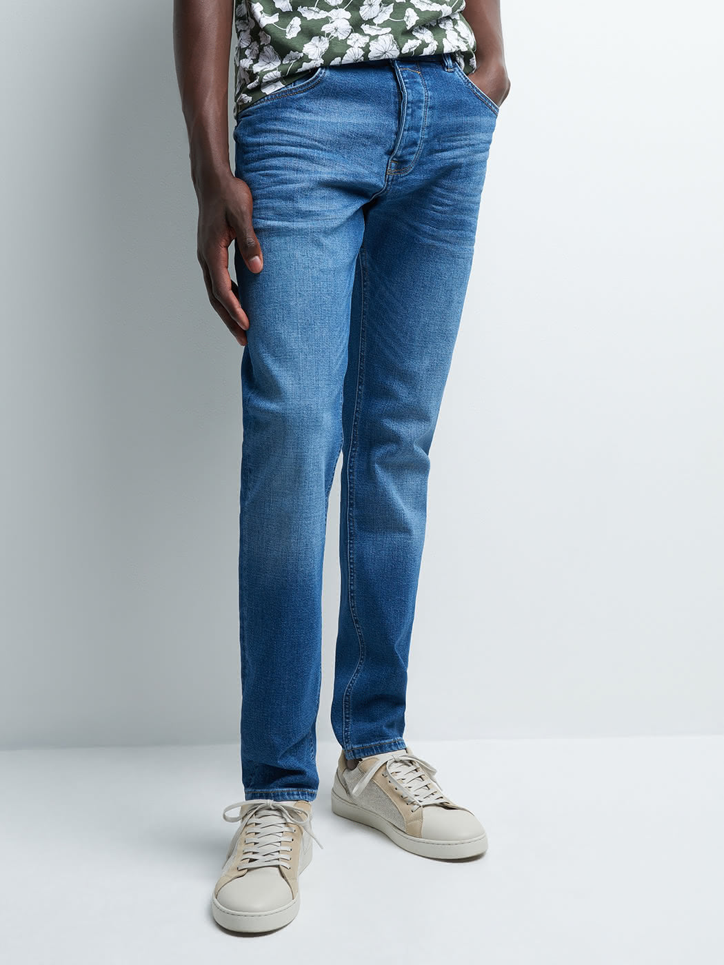 Jean denim slim en coton mélangé - DEVRED 1902