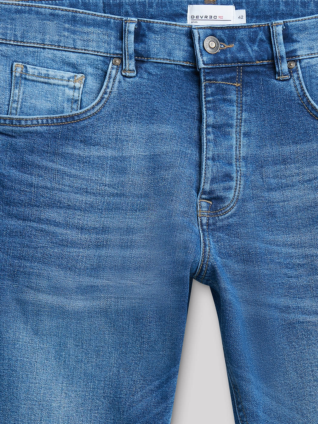 Jean denim slim en coton mélangé - DEVRED 1902