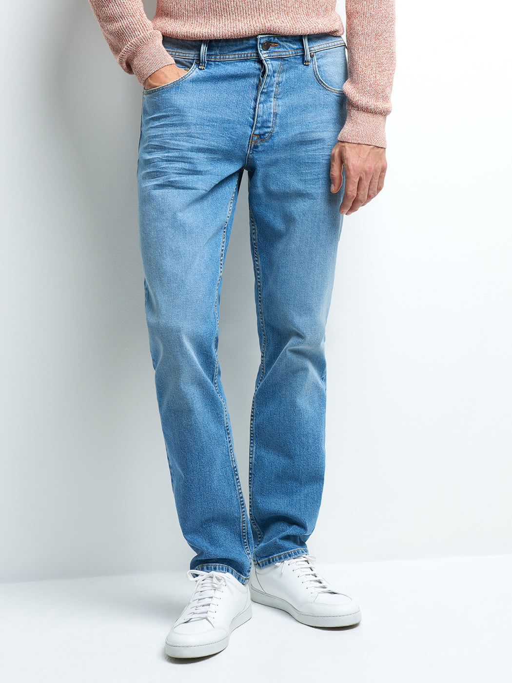 Jean denim regular en coton mélangé - DEVRED 1902