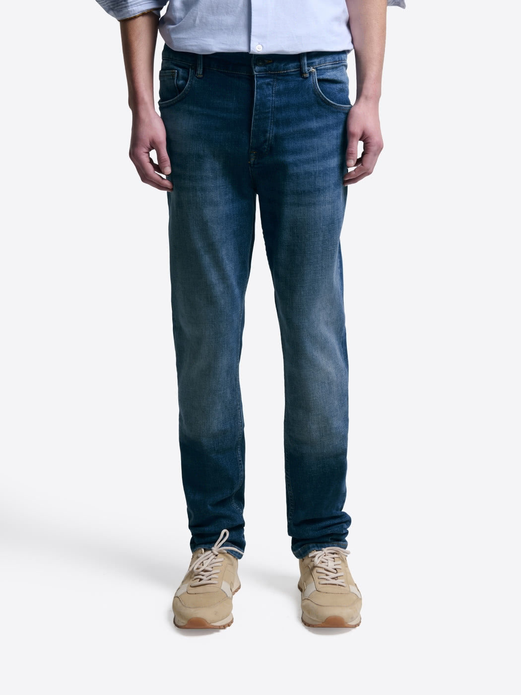 Jean denim faux-uni en coton mélangé - DEVRED 1902
