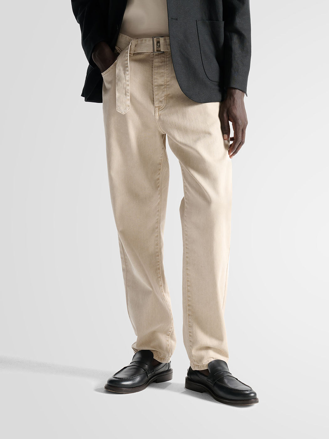 Jean loose ceinturé en twill - L'atelier - DEVRED 1902