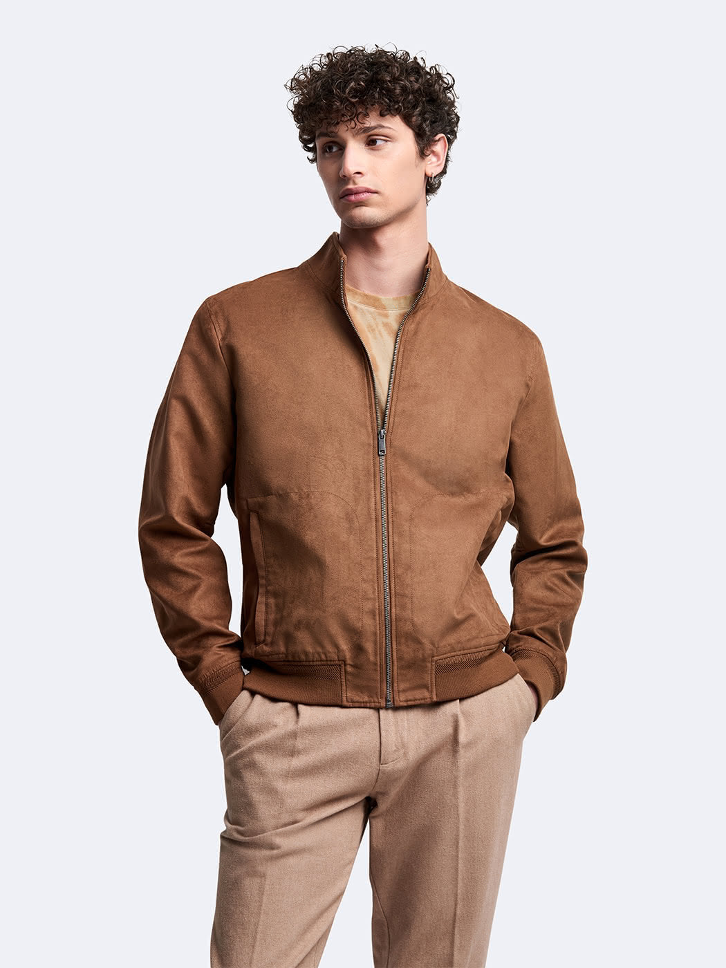 Blouson en suédine col montant - DEVRED 1902