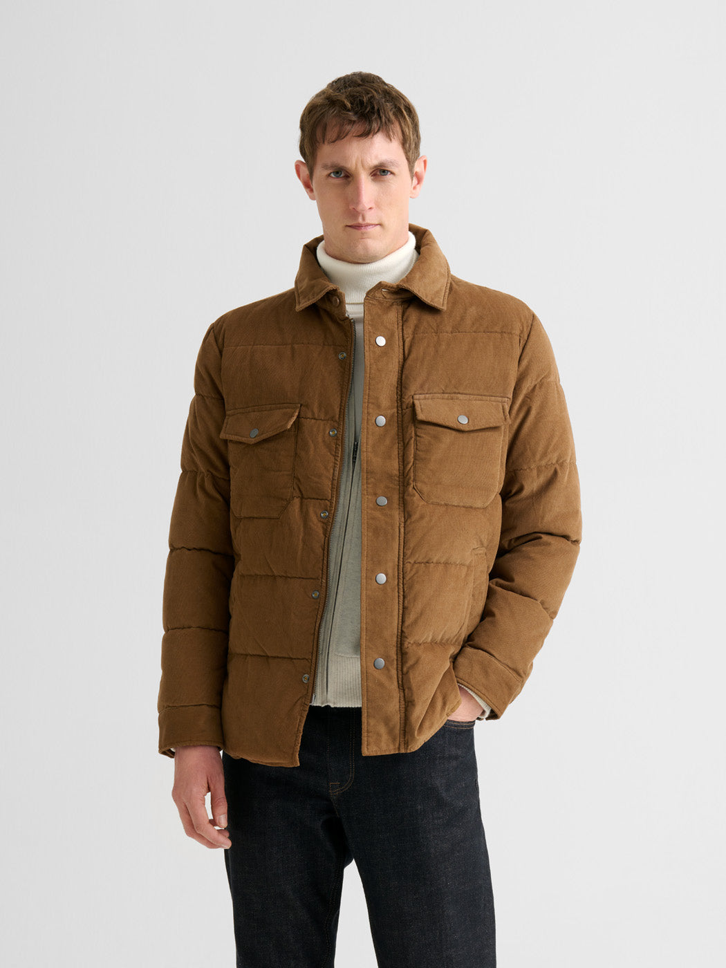 Blouson matelassé en velours col chemise - DEVRED 1902