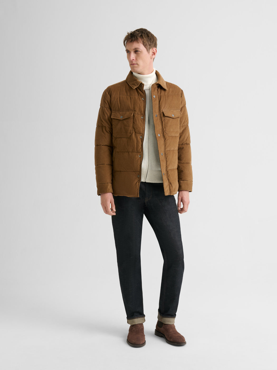 Blouson matelassé en velours col chemise - DEVRED 1902