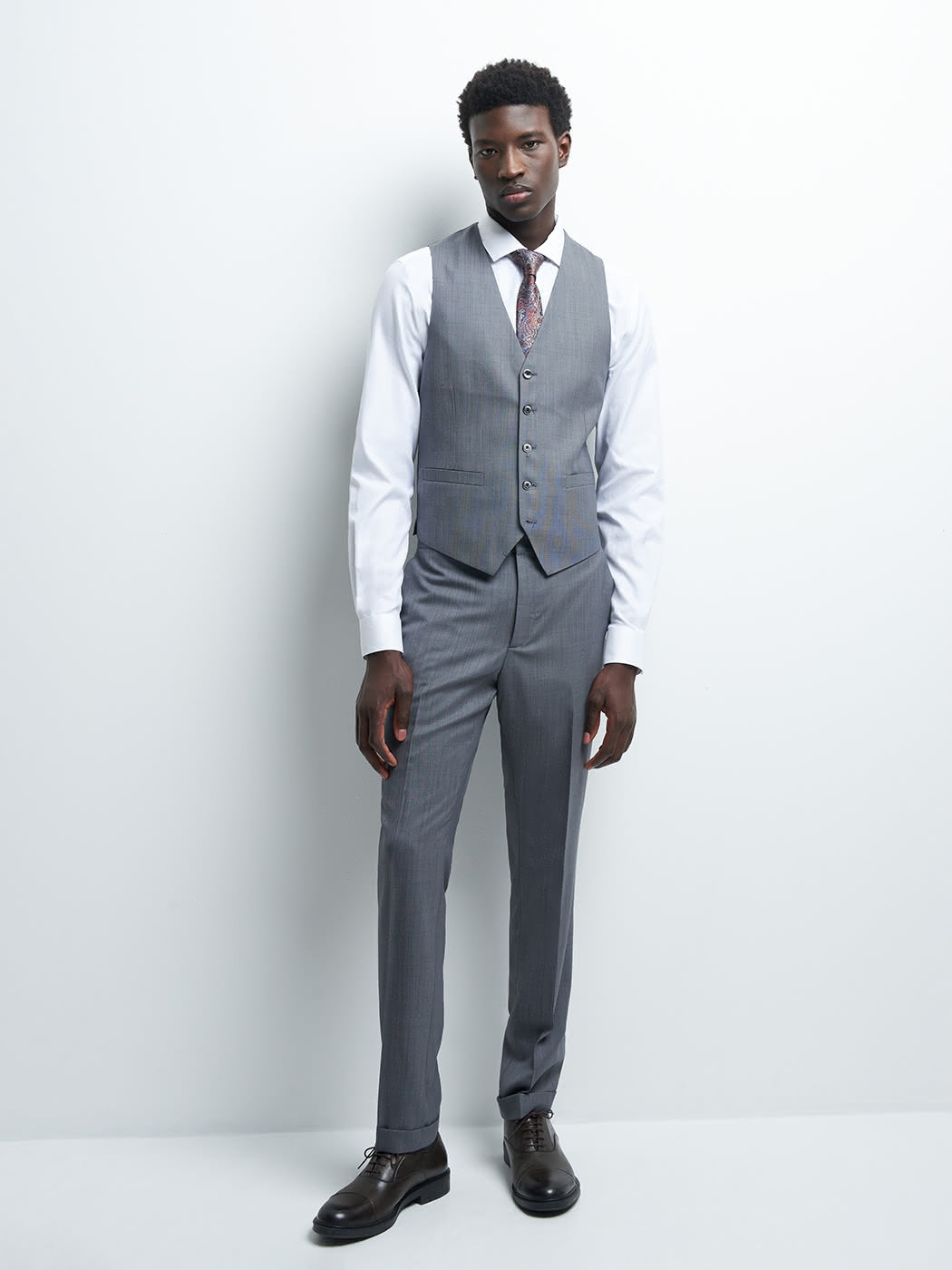 Gilet coordonnable en laine faux uni - DEVRED 1902