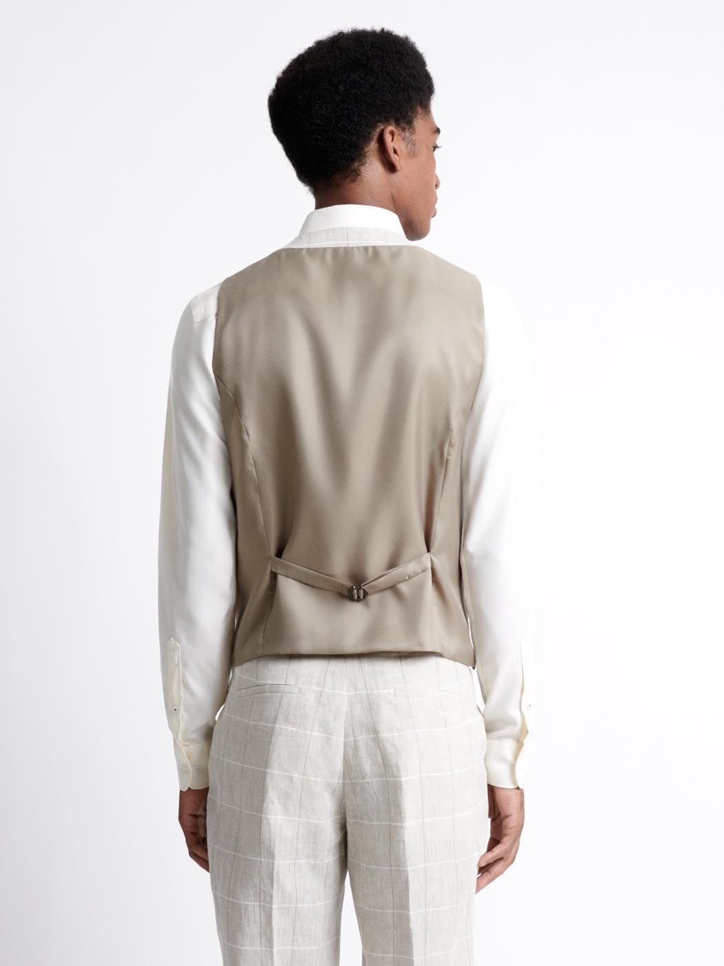 Gilet de costume 100%  lin à carreaux - DEVRED 1902