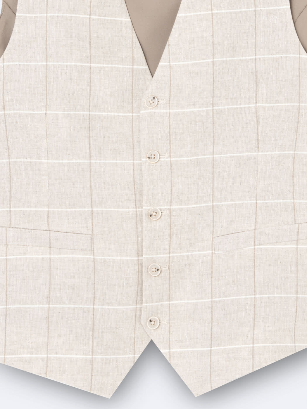 Gilet de costume 100%  lin à carreaux - DEVRED 1902