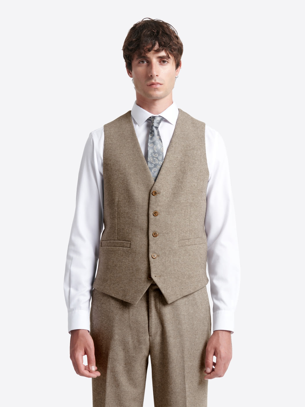 Gilet de costume regular en tweed chiné - DEVRED 1902