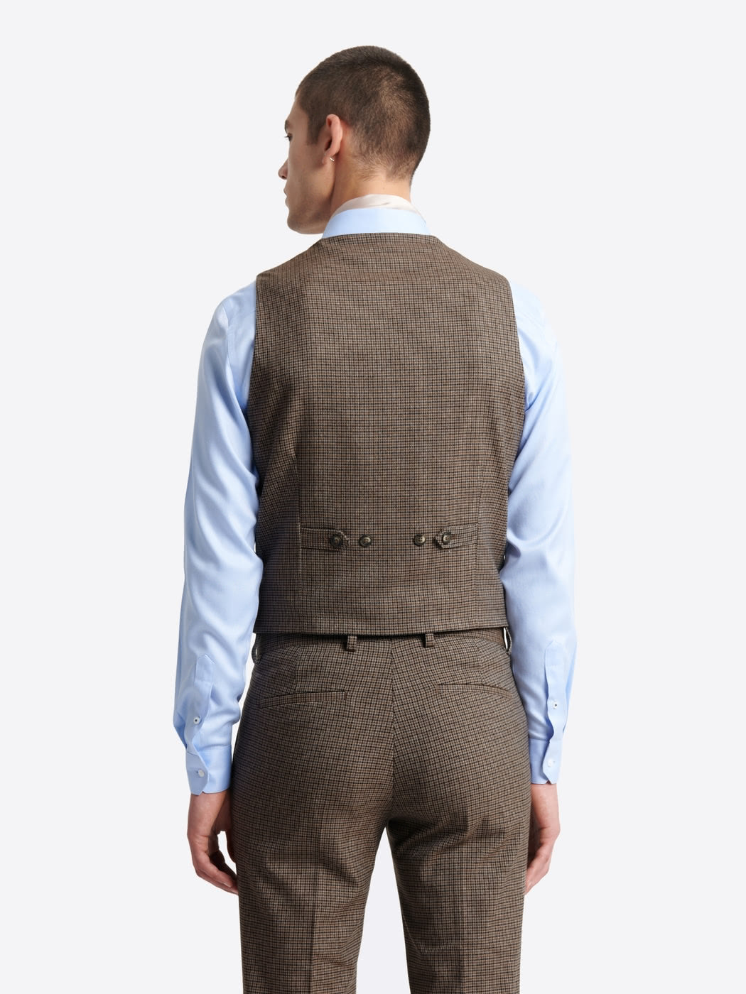 Gilet de costume stretch pied de poule - DEVRED 1902