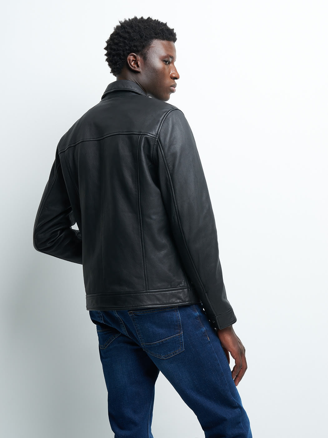 Blouson en cuir col chemise - DEVRED 1902
