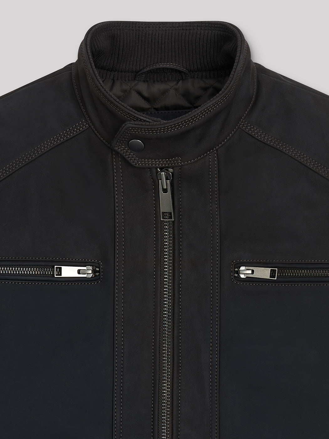 Blouson en cuir col montant - DEVRED 1902