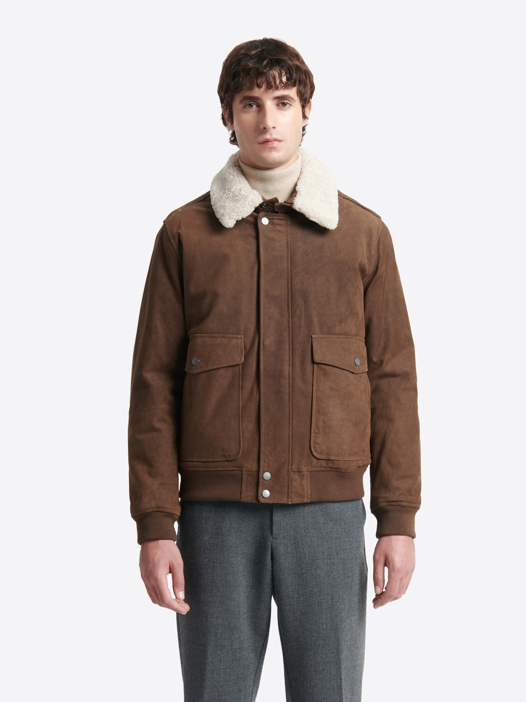 Blouson col sherpa en cuir - DEVRED 1902