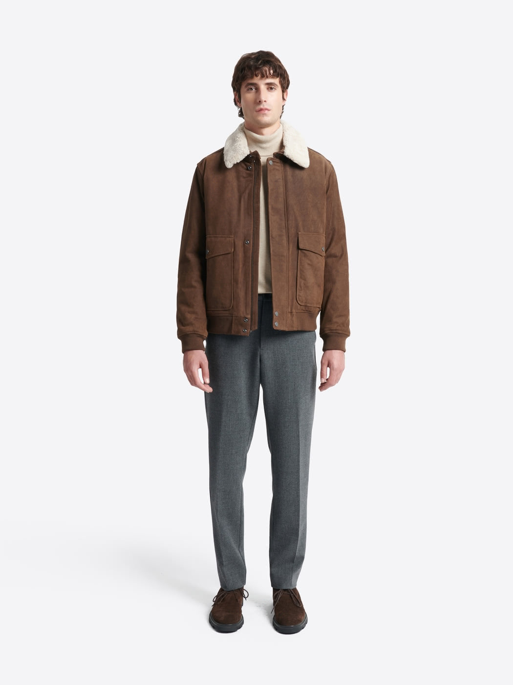 Blouson col sherpa en cuir - DEVRED 1902