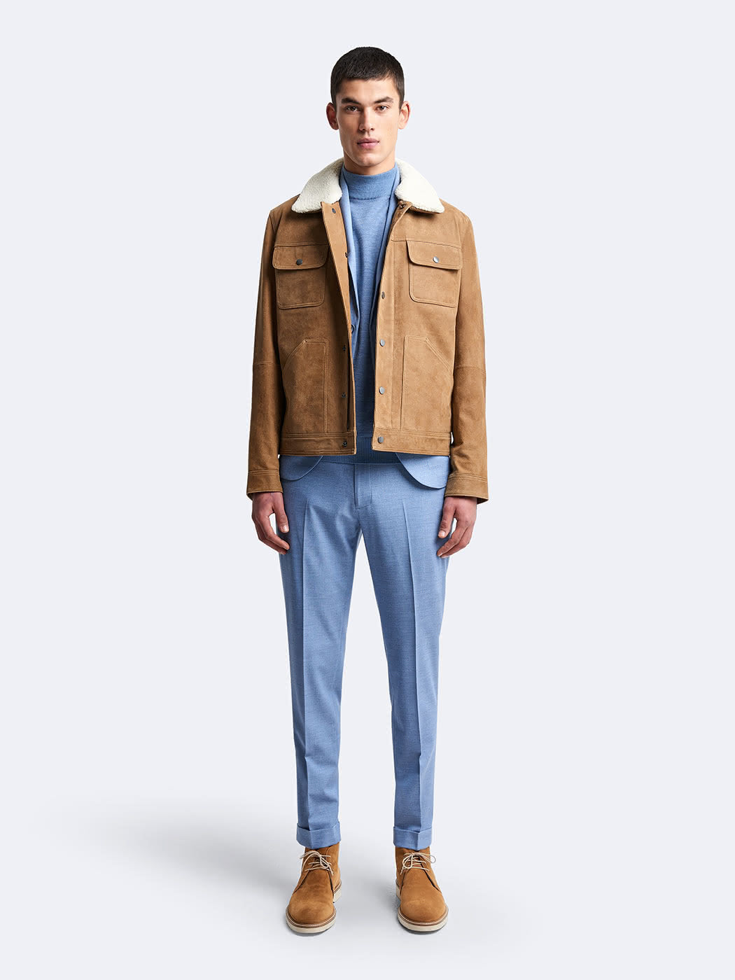 Blouson en cuir col sherpa - DEVRED 1902
