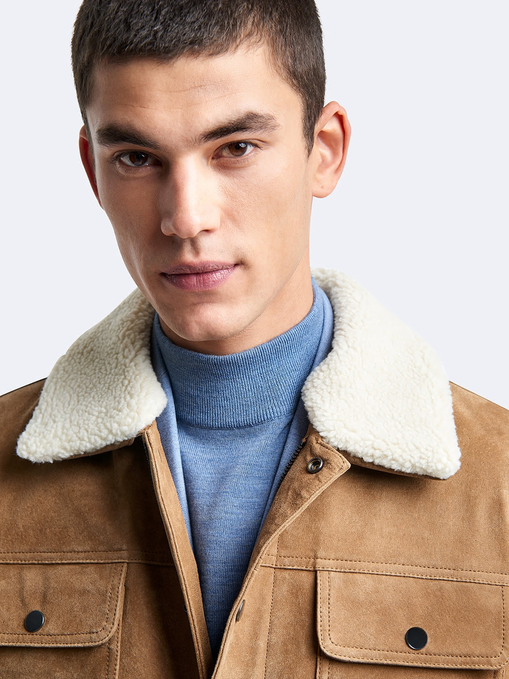 Blouson en cuir col sherpa - DEVRED 1902