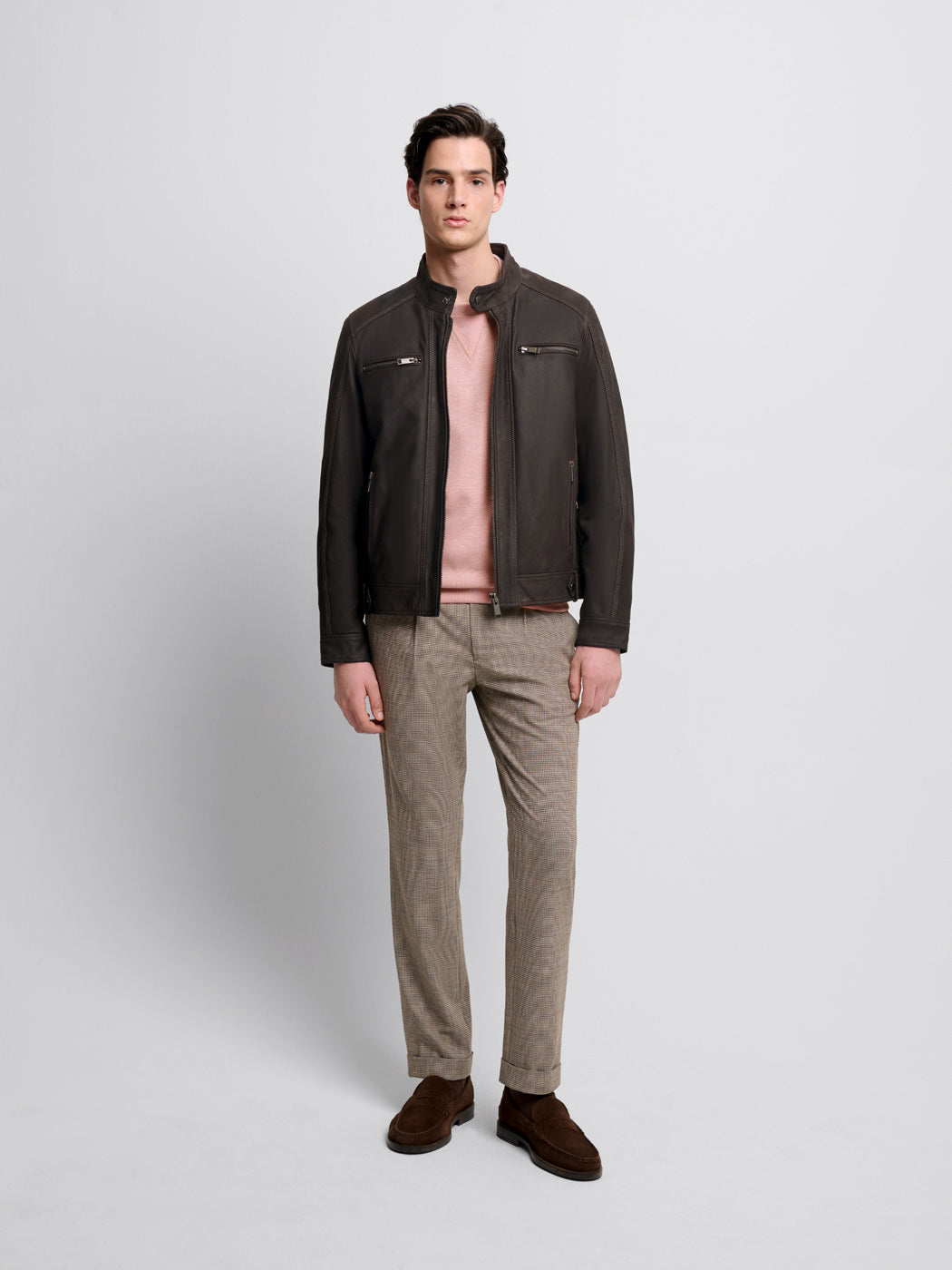 Blouson en cuir col montant - DEVRED 1902