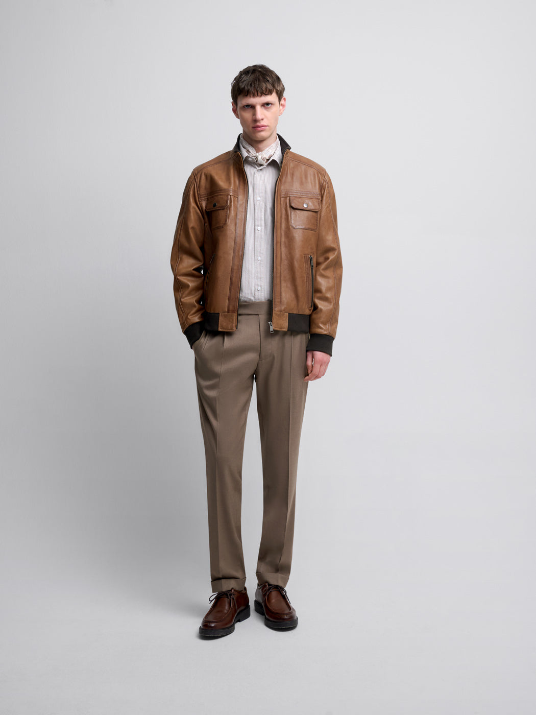 Blouson en cuir col montant - DEVRED 1902