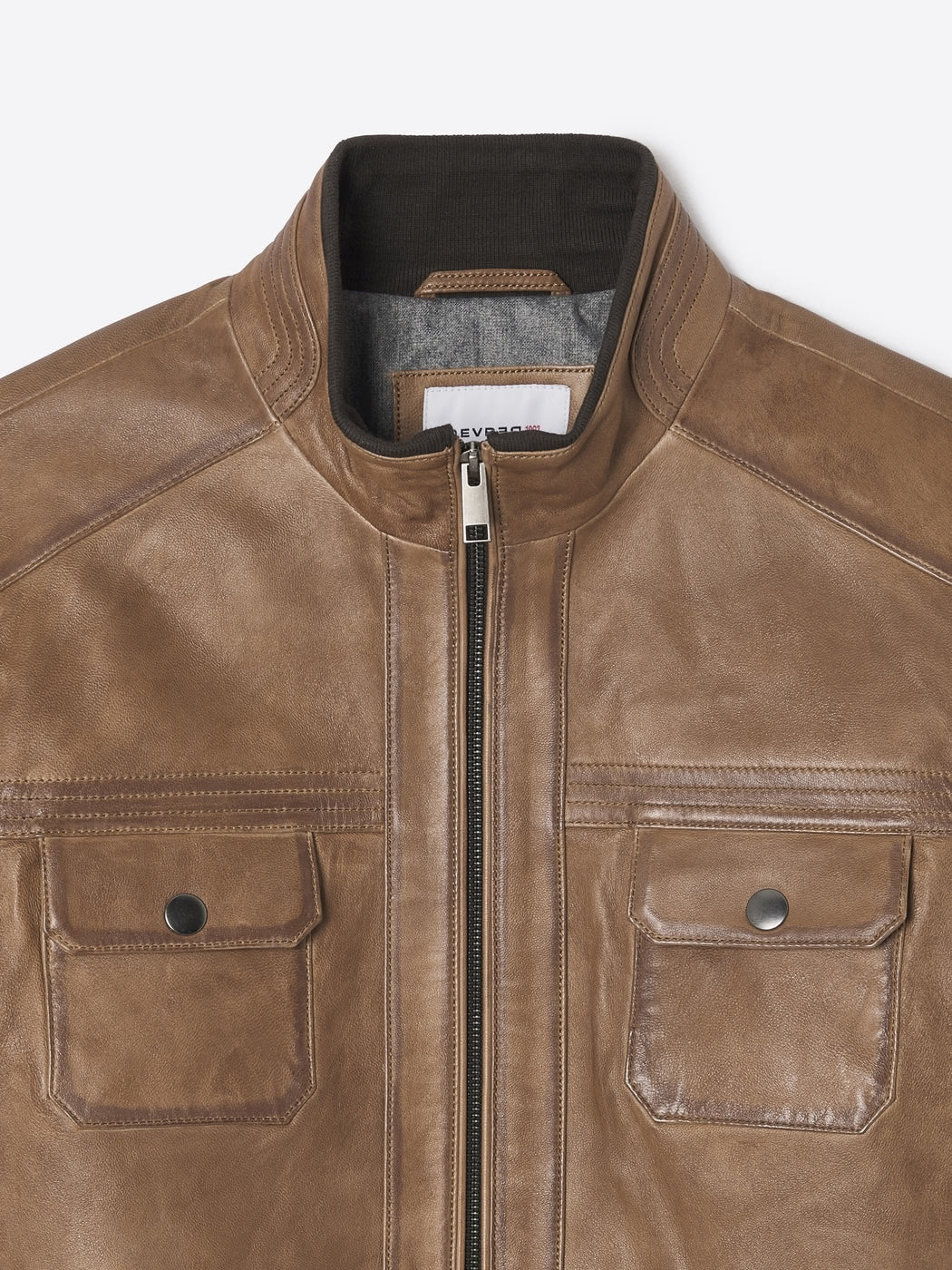 Blouson en cuir col montant - DEVRED 1902