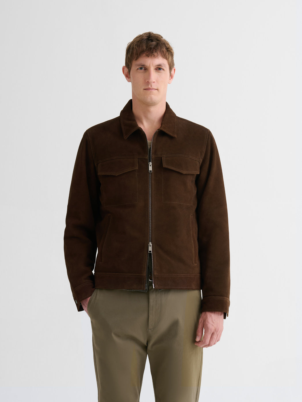 Blouson en cuir col chemise - DEVRED 1902