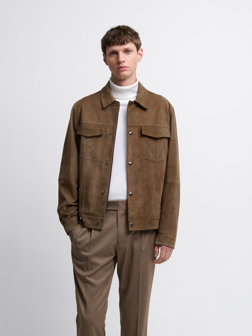 Blouson en cuir col chemise - DEVRED 1902