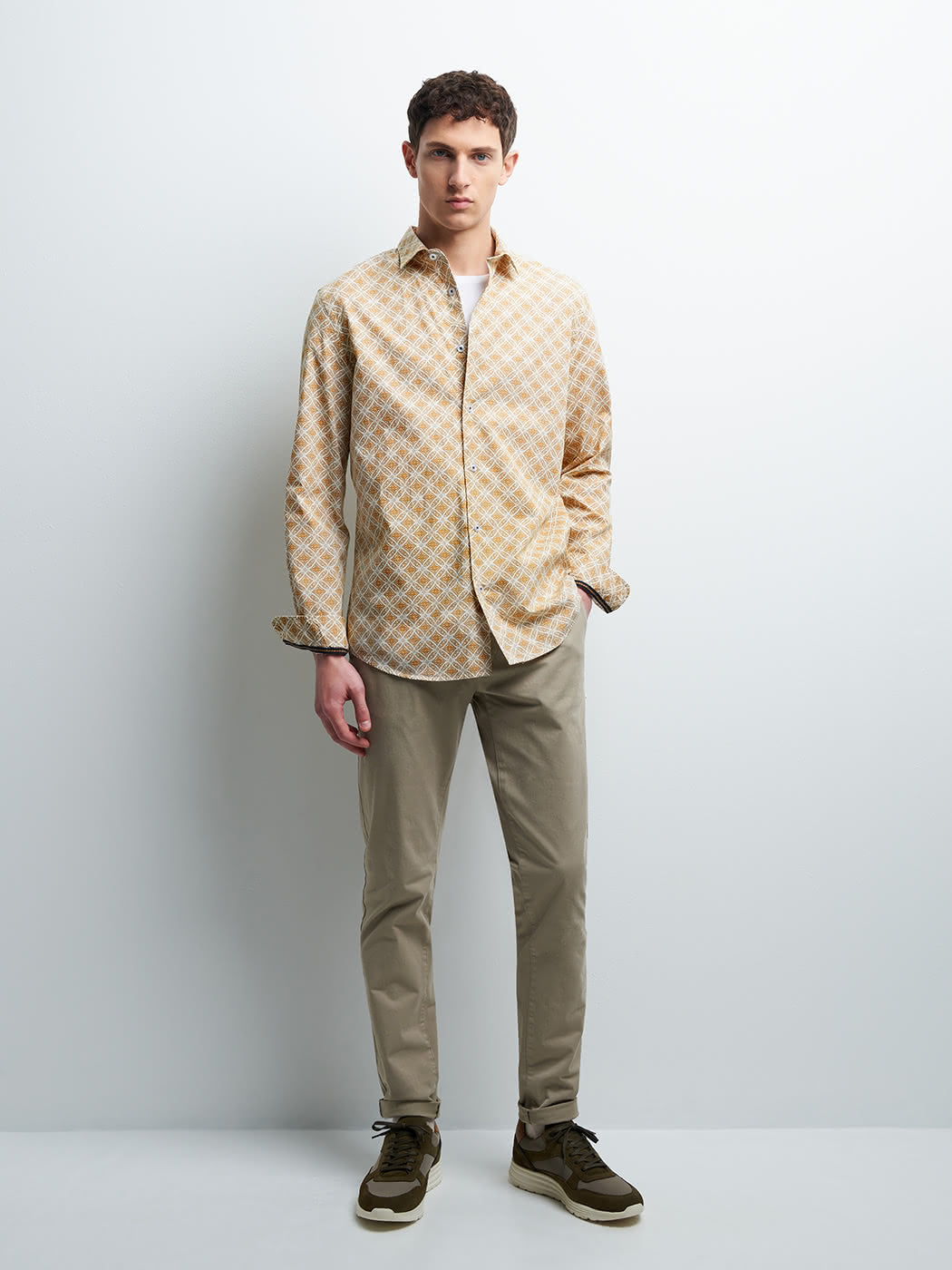 Chemise slim en popeline géométrique - DEVRED 1902