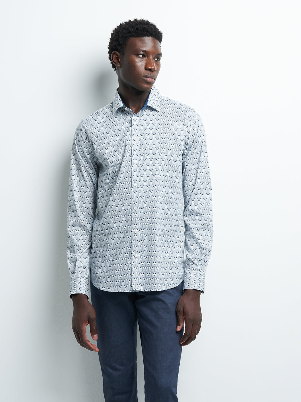 Chemise extra-slim stretch géométrique - DEVRED 1902