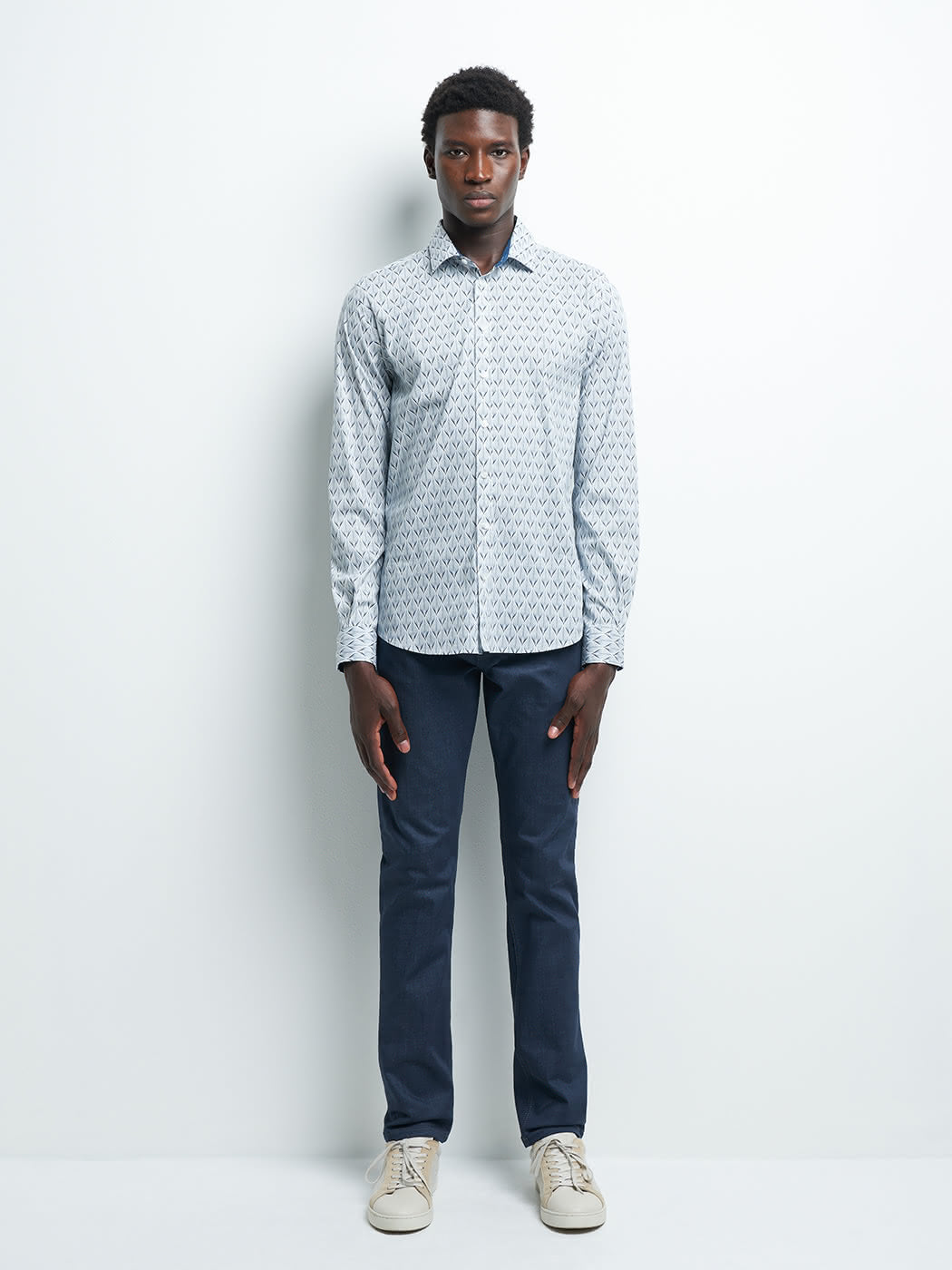 Chemise extra-slim stretch géométrique - DEVRED 1902