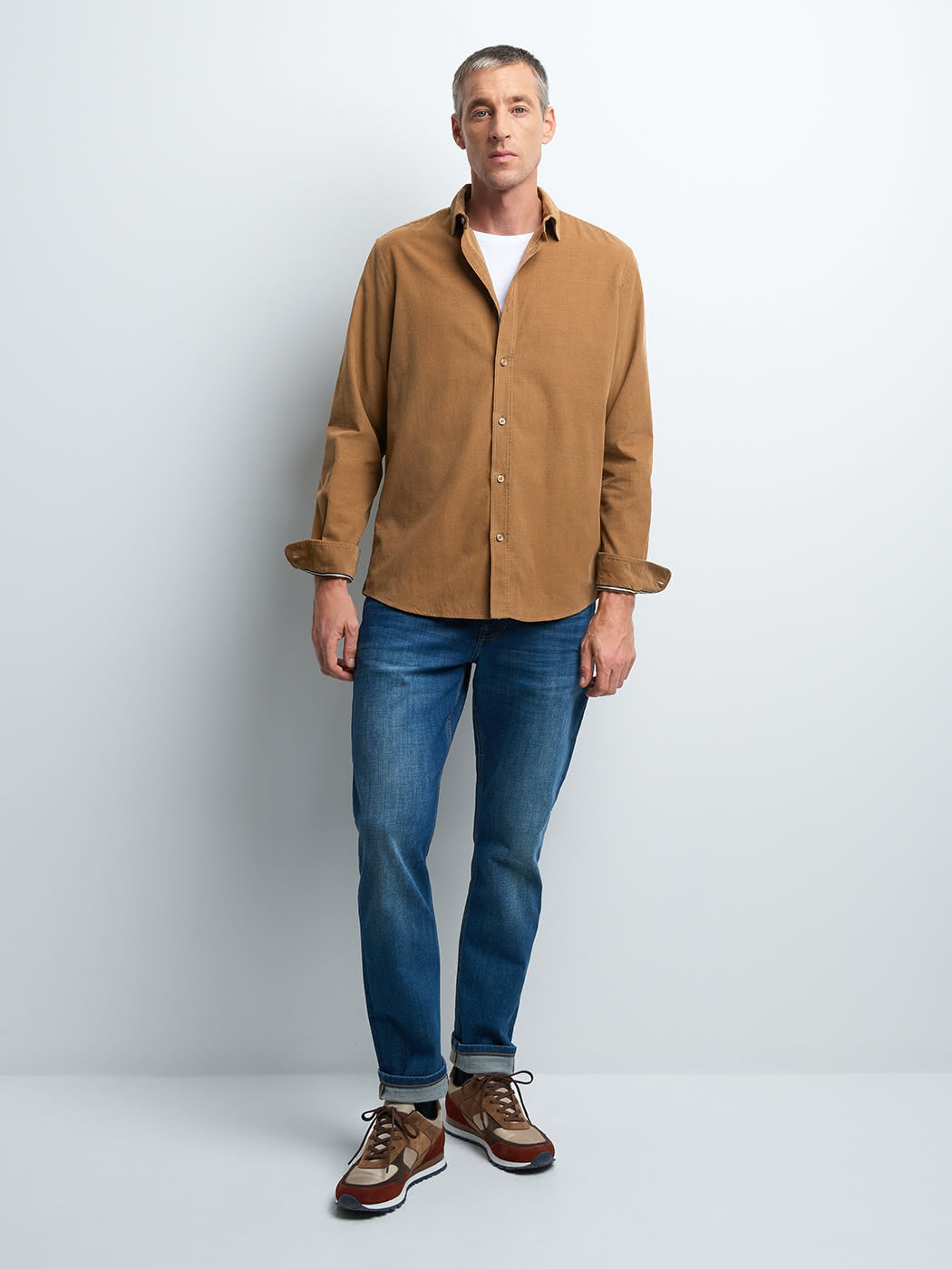 Chemise slim en velours unie - DEVRED 1902