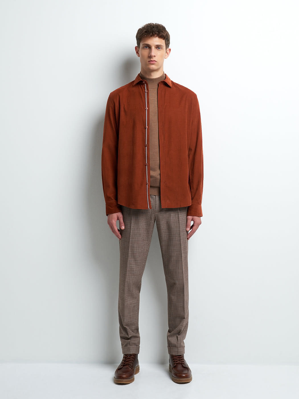 Chemise slim en velours unie - DEVRED 1902
