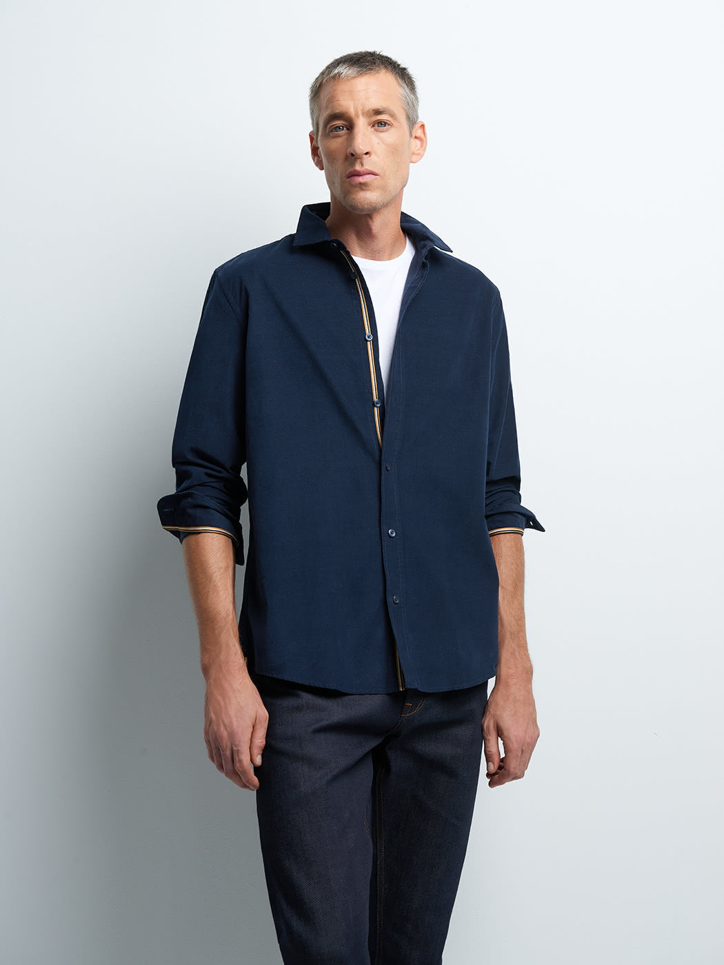 Chemise slim en velours unie - DEVRED 1902