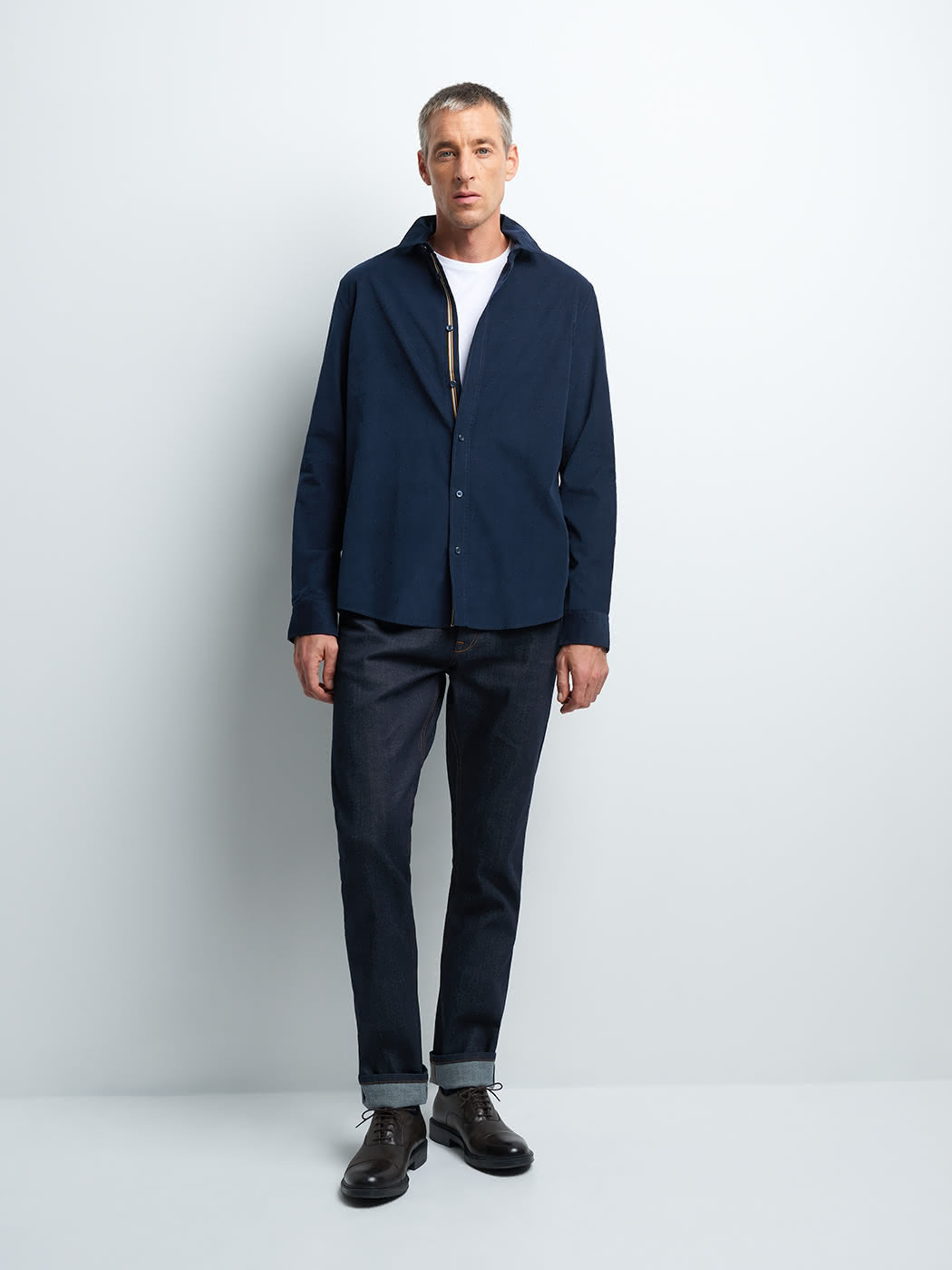 Chemise slim en velours unie - DEVRED 1902