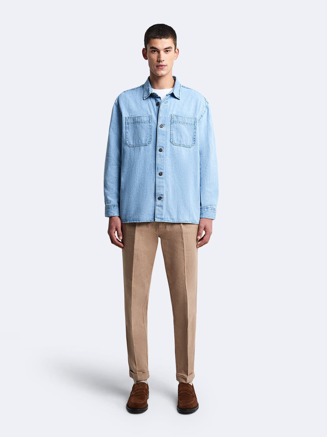 Chemise regular en denim unie - DEVRED 1902