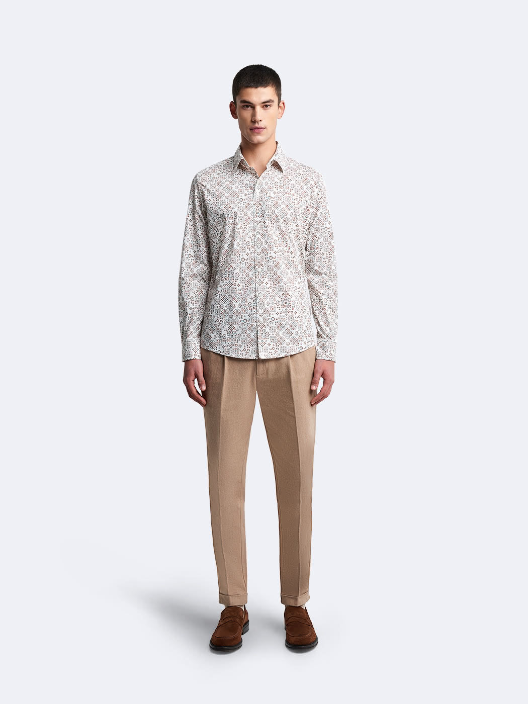 Chemise extra-slim stretch géométrique - DEVRED 1902