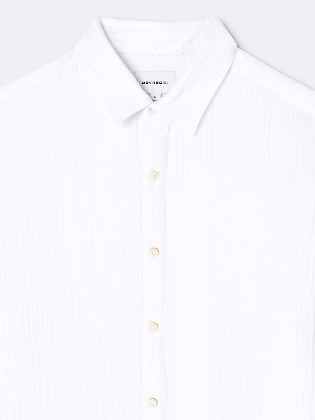 Chemise slim en gaze de coton unie - DEVRED 1902