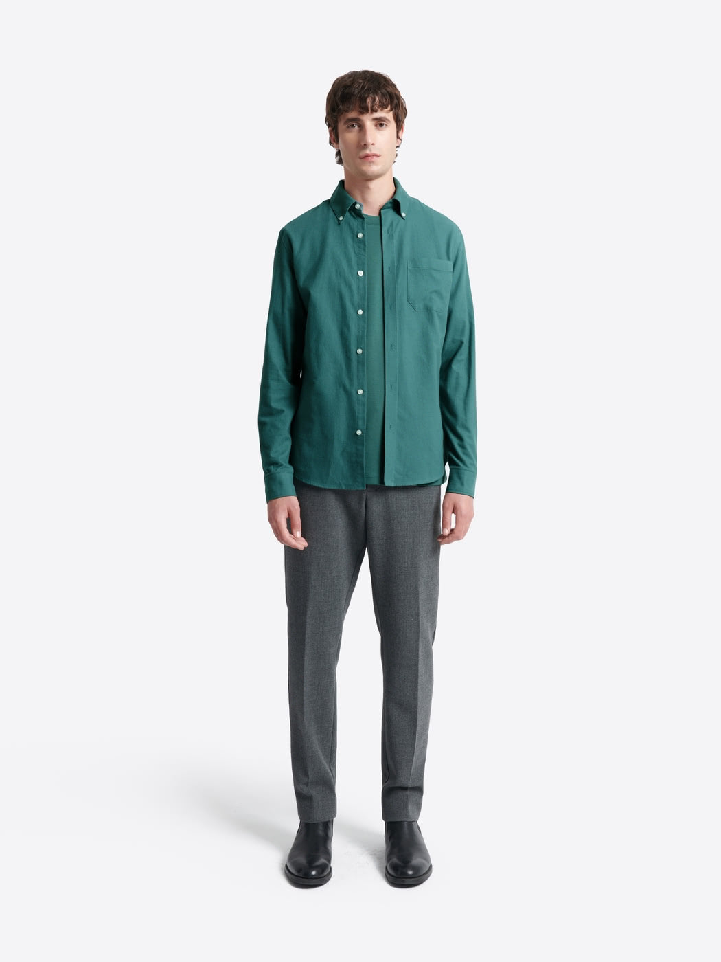 Chemise slim en coton esprit flanelle - DEVRED 1902