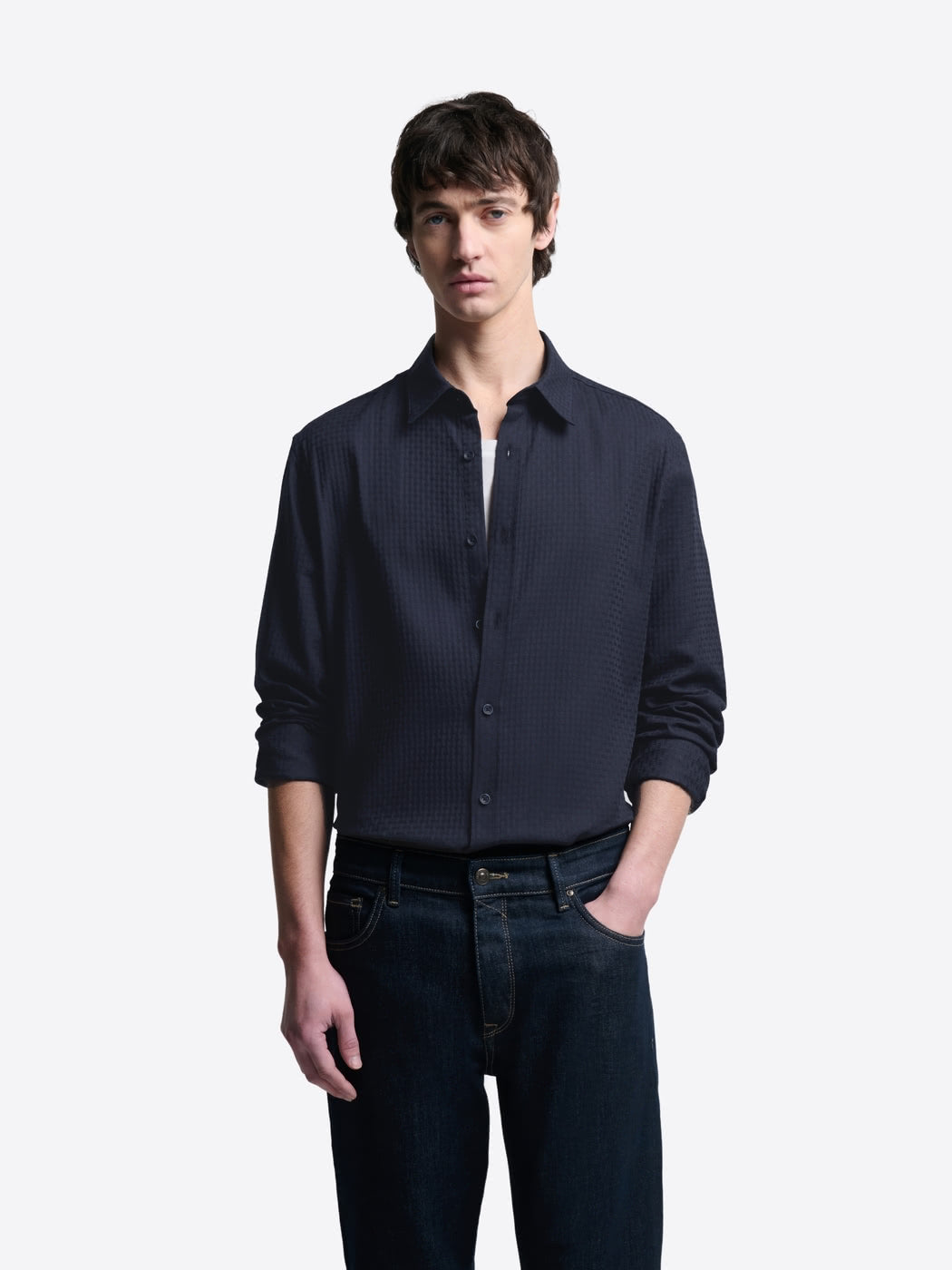 Chemise slim en seersucker - DEVRED 1902