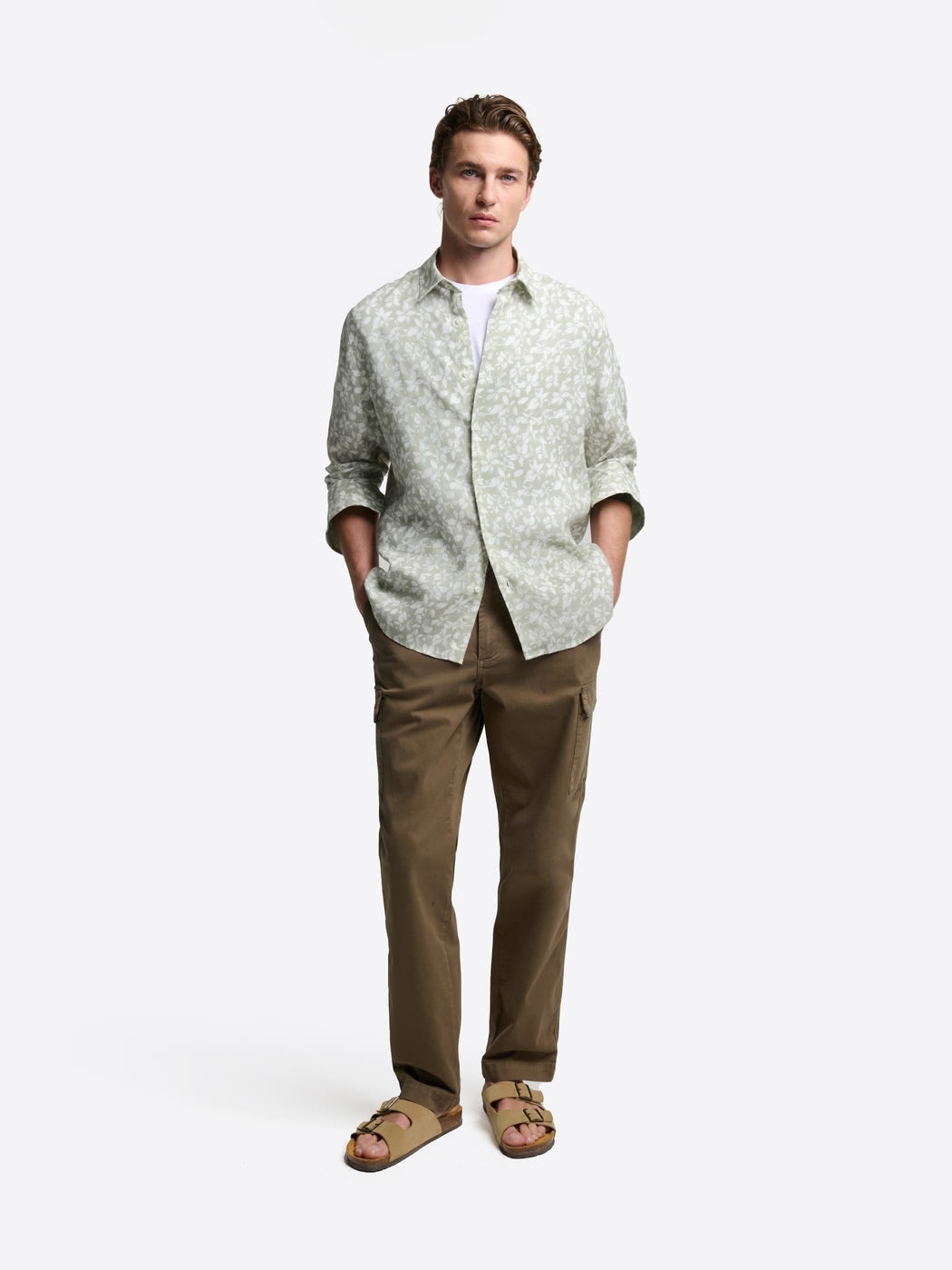 Chemise slim fleurie en lin - DEVRED 1902