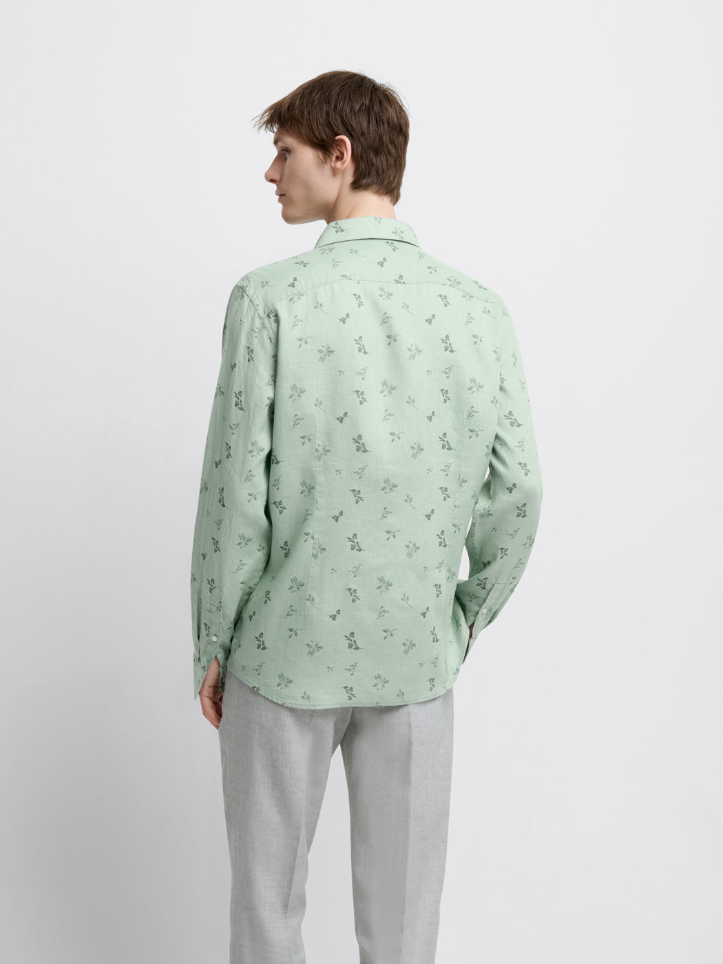 Chemise slim en lin fleurie - DEVRED 1902