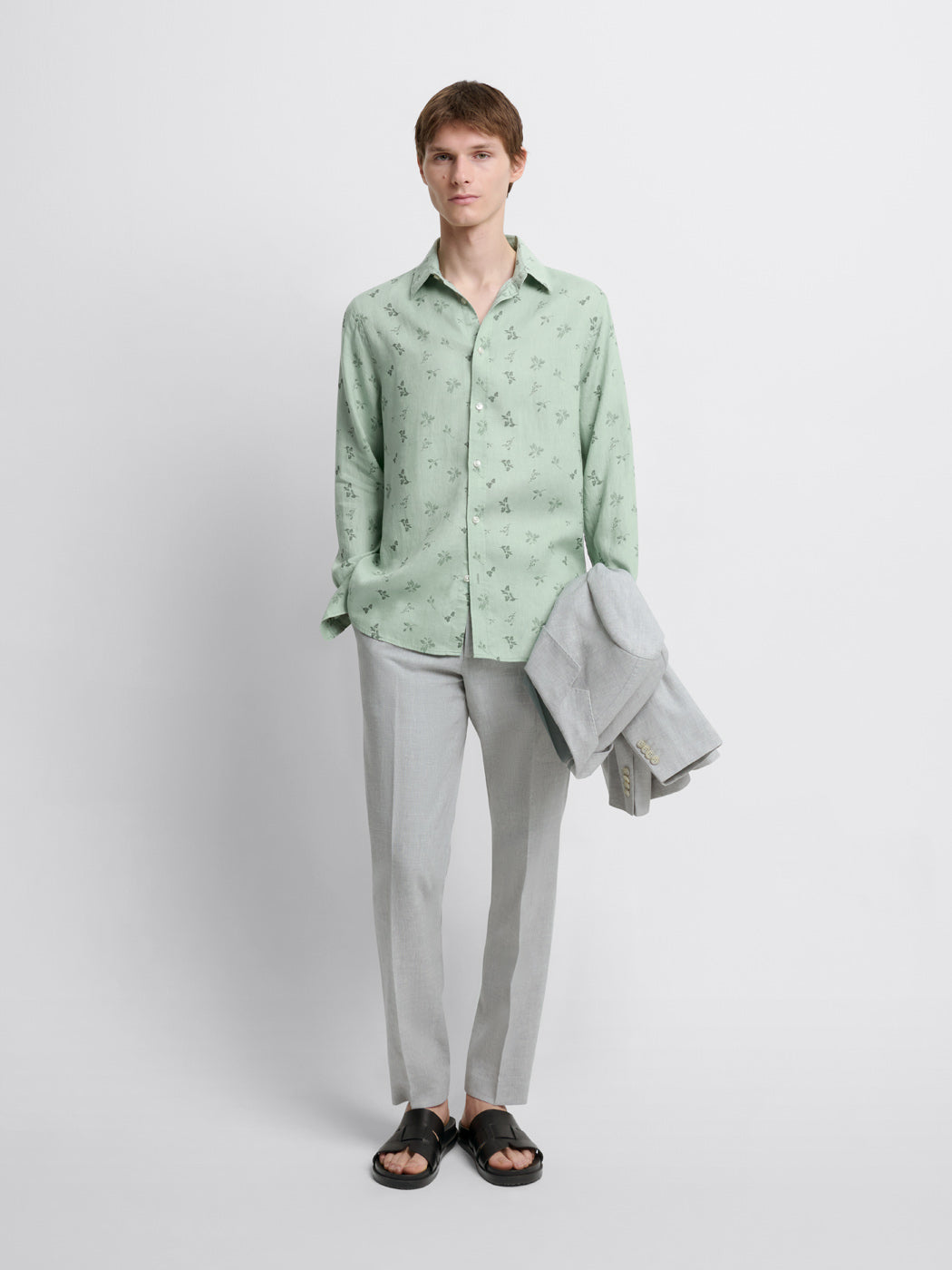 Chemise slim en lin fleurie - DEVRED 1902